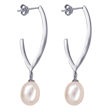 Unique Sterling Silver in Pearl Drop Earrings